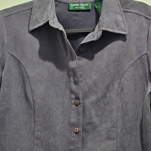 Lemon Grass Studio Button-Up Shirt S Gray - Picture 10 of 12